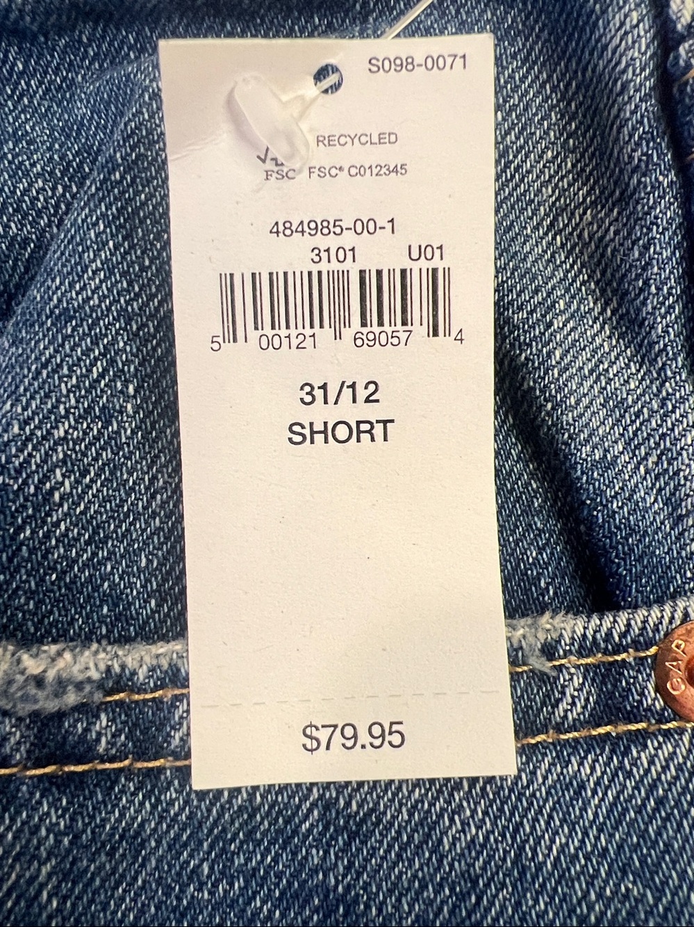 GAP woman’s Barrel Jeans size 31/12S NWT - Picture 5 of 5